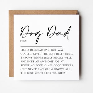 Carte de définition de papa de chien, carte de fête des pères heureuse, carte de signification de papa de chien, carte de fête des pères du chien, anniversaire du chien, papa chien