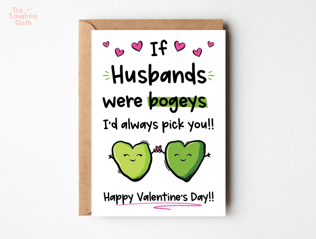 Bogey Husband Valentines Day Card, Funny Valentines Card for Husband ...