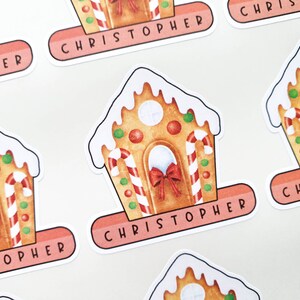 Personalised Gingerbread House Stickers Childrens Xmas Gift Love From ...