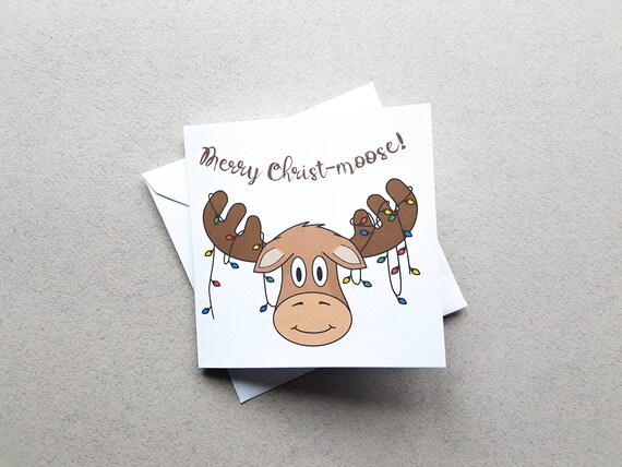 Lustiger Elch Weihnachtskarte lustige FerienKarte lustige Etsy