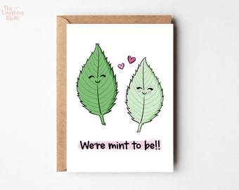 Mint Valentines Card | Cheesy Boyfriend Card | Girlfriend Valentine's Card | Food Pun Card | Silly Valentine Card | Herb Card