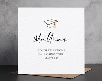 Personalised Congratulations On Your Masters Results Card, Exam Pass Card, Congratulations Exam Results, Masters Card, Graduation Card