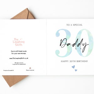 30th Birthday Card For Daddy, Daddy 30th Birthday Card, 30th Birthday Card, Special Daddy 30th Birthday, Daddy 30th Card From The Kids image 2