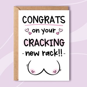 Congratulations No More Saggy Boobies Boob Job Card Breast Surgery