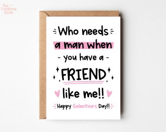 Friend Valentines Card | Palentines Card | Galentines Card | Friend Birthday Card | Break Up Card | Divorce Card | Best Friend Birthday