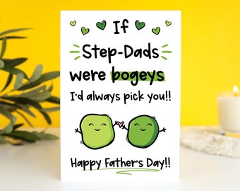 Funny Step Dad Father's Day Card - Bogey Fathers Day Card For Step Dad - Silly Step Dad Card - Fathers Day Card For Him - Bonus Dad Card