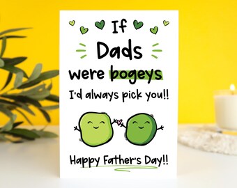 Funny Dad Father's Day Card - Bogey Fathers Day Card For Dad - Silly Dad Card - Fathers Day Card For Him - Plastic Free Fathers Day Card