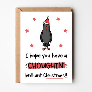 Cornish Chough Christmas Card Cornwall Card Chough Card Chuffin Brilliant Christmas Card Cornish Funny Xmas Friend Christmas image 1