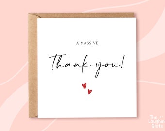 A Massive Thank You Card, Luxury Thank You Card, Thank You Card, Simple Thank You Card, Elegant Thank You Card, Wedding Thank You Card