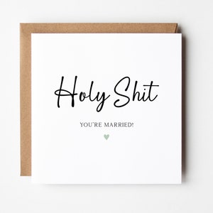 Carte de mariage d'amis drôles, carte de mariage de couple heureux, carte de mariage coquine, carte de merde, vous êtes marié, carte de jour de mariage, carte minimale