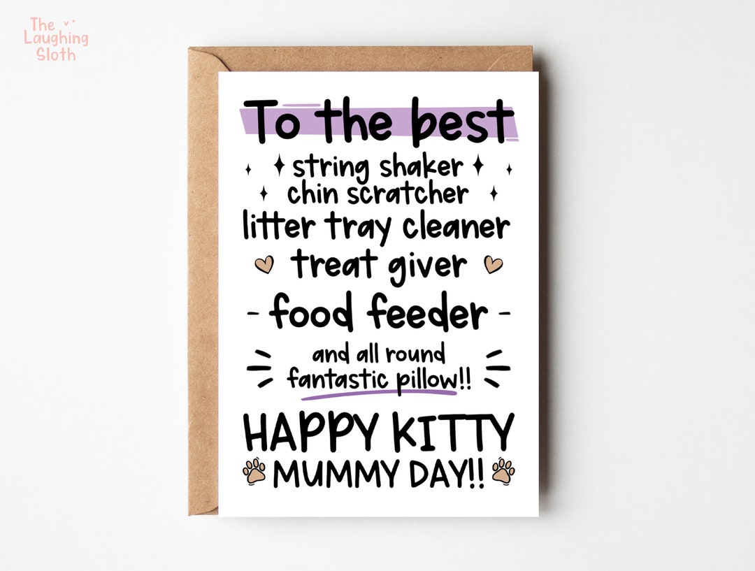 Funny Cat Mother's Day Card Cat Mum Card Cat Mum Birthday Card Pet Mum ...