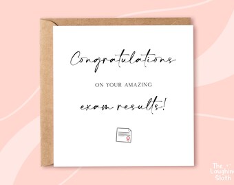 Congratulations On Your Exam Results Card, Exam Pass Card, Congratulations Exam Results Card, Exam Results Card, Congratulations Card