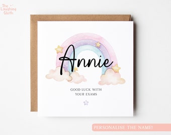 Personalised Good Luck Exams Card, Personalised Good Luck Rainbow Card, Rainbow Exam Card, Good Luck Card, Daughter Good Luck In Your Exams