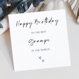 Joyeux anniversaire au meilleur grand-père du monde, carte d'anniversaire du meilleur grand-père du monde, carte d'anniversaire sentimentale grand-père, carte pour lui