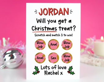 Personalised Rude Scratch Off Christmas Card, Boyfriend Christmas Card, Naughty Card, Rude Card For Him, Husband Card, Girlfriend Card