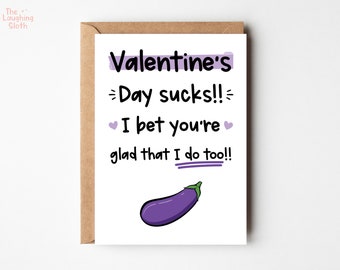 Naughty Boyfriend Valentine's Card | Adult Valentine's | Rude Card | Cheeky Boyfriend Card | Dirty Valentine | Valentine's Day Sucks So Do I