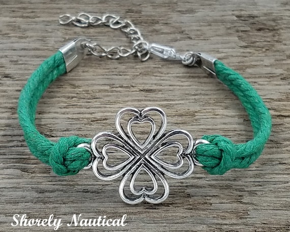 Adjustable Shamrock Rope Braceletshamrock - Etsy
