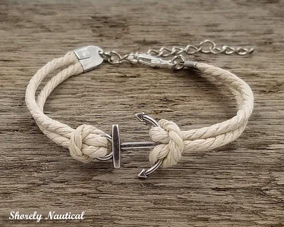 Adjustable Nautical Anchor Rope Braceletanchornatural - Etsy
