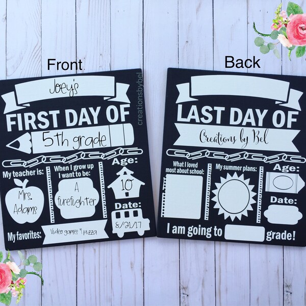First Day of School Sign, Last Day of School Sign, 1st Day of Kindergarten Sign, First Day of Kinder, Back to School Sign, Dry Erase Board