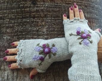 Knit Fingerless Gloves, Fingerless Mittens, Winter Accessories, Knit Mittens, Gift For Mom, Valentine&#39;s Day Gift, For Her, Woman Accessories