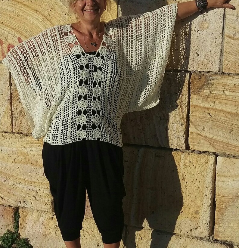 Cream Summer Cardigan Ivory Crochet 