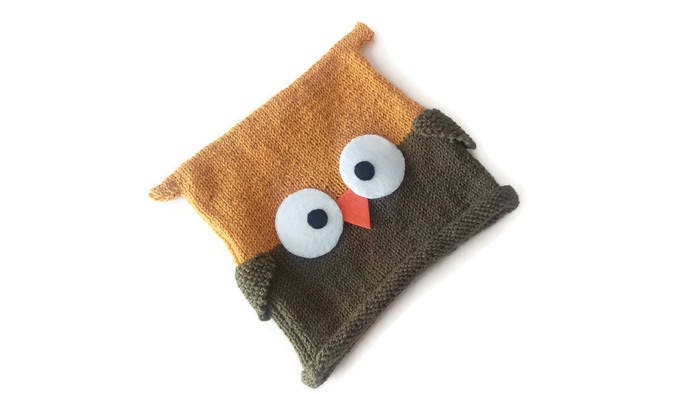 Mustard Owl Baby Hat, Green Owl Baby Hat, Knitted Baby Boy Hat, Kids Hat, Newborn Hat, Christmas Gif