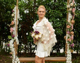 Wedding Wrap, Bridal Shrug, Wedding Accessories, Bridesmaid Cape, Bridal Shawl, Gift For Wedding, White Cover Up, Wedding Capelet, For Woman
