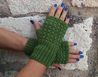 Knit Fingerless Gloves, Fingerless Mittens, Winter Accessories, Knit Mittens, Gift For Holiday, Christmas Gift, For Her