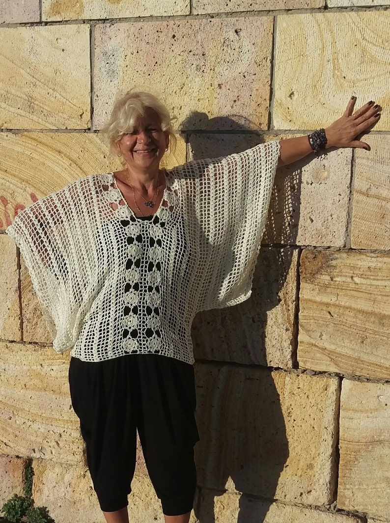Cream Summer Cardigan Ivory Crochet 