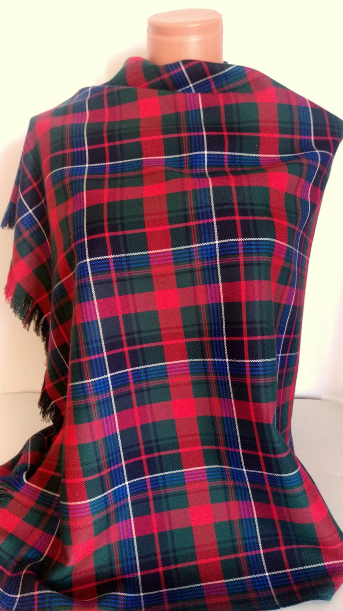 Red and Green Blanket Scarf Plaid Scarf Holiday Fashion Scarf - Etsy