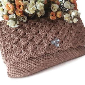 Champagne Crochet Clutch, Clutch Evening Bag,Wedding Clutch, Bridesmaid Clutch, Party Handbag, Women Crochet Clutch,For Her, Christmas Gift