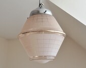 Hanging mid century pink granite glass and gold threads-
