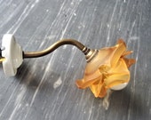 Wall Sconce 1900 rose orange glass on brass illuminati10 gooseneck