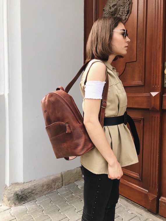 cognac backpack