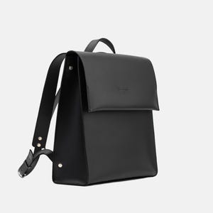 Leather Backpack, Minimalist Business Casual, Padded 14-inch Compartment, German Fidlock Closure image 3