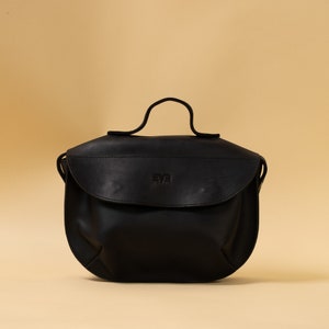 Sac à bandoulière en cuir fabriqué à la main / Petit sac pour femme / Sac à main en cuir / Sac à main en cuir fabriqué à la main Noir