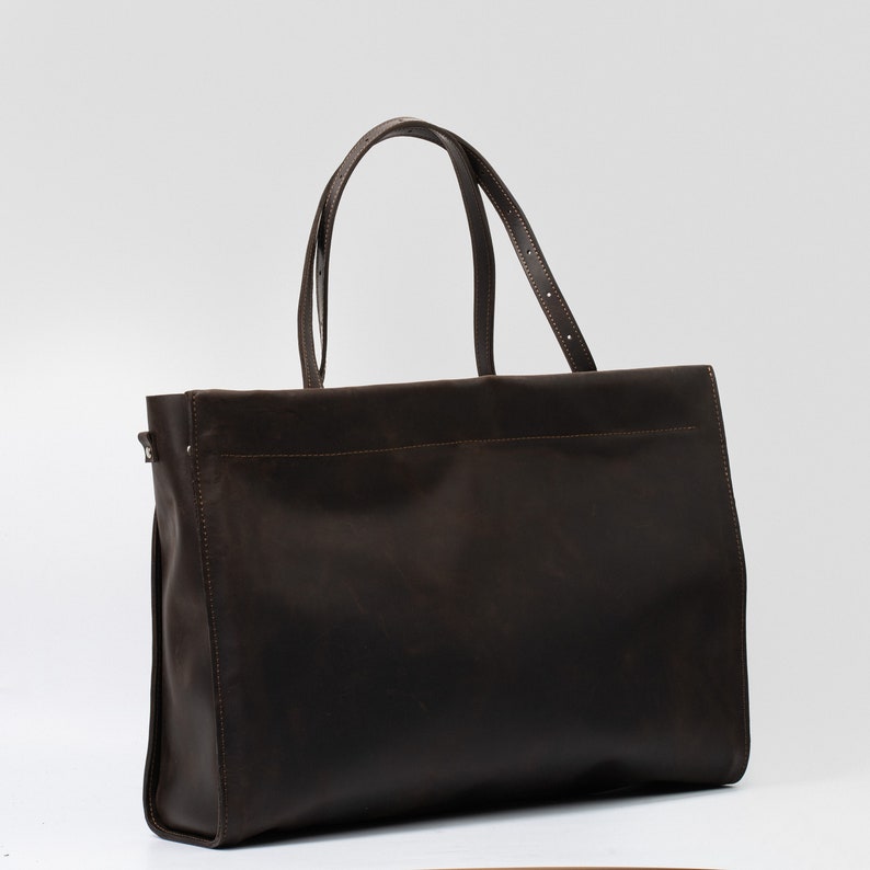 Leather Shopper oversized XXL Tote Bag with adjustable strap / handcrafted from top-grain leather zdjęcie 2