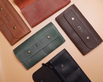 Handcrafted LEATHER WALLET on snaps