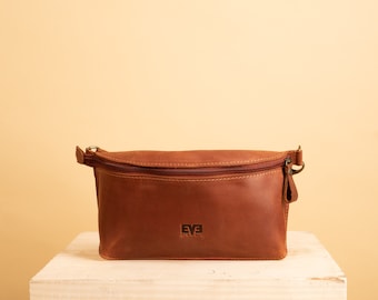 Brown Leather waist bag bag / Small women's bag / Leather bum bag / Handcrafted leather purse