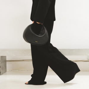 Black Leather Handbag - HEDERA | Handcrafted Leather Shoulder Bag | Minimalist Handbag | Classic Everyday Bag for Women