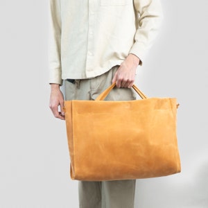 Leather Shopper oversized XXL Tote Bag with adjustable strap / handcrafted from top-grain leather zdjęcie 5