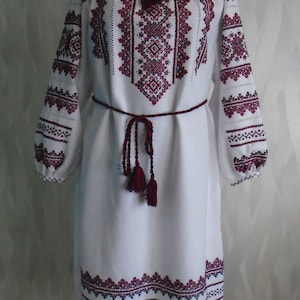 Ukrainian Hand Embroidered Women's Dress, Size XL , linen, Ukraine, vyshyvanka