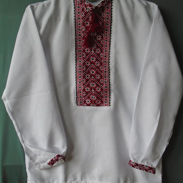 Ukrainian Hand Embroidered Men's Shirt, for Boy of age 9-10 years old, Ukraine, vyshyvanka