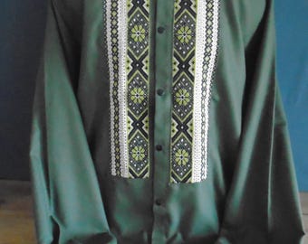 Ukrainian Hand Embroidered Men's Shirt, Size M, Ukraine, vyshyvanka