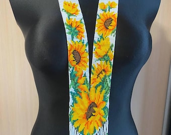 Ukrainian Handmade Jewelry Beaded Necklace, Gerdan, Ukraine, vyshyvanka