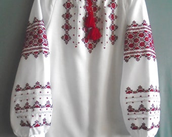 Ukrainian Hand Embroidered Women's Blouse, for a girl of 8-9 years old, Ukraine, vyshyvanka