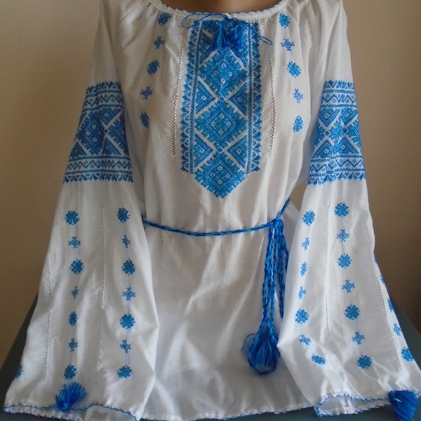 Ukrainian  Embroidered Women's Blouse, Size - L, batist, Ukraine, vyshyvanka