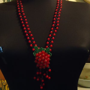 Ukrainian Handmade Jewelry Beaded Necklace, Gerdan, Ukraine, vyshyvanka