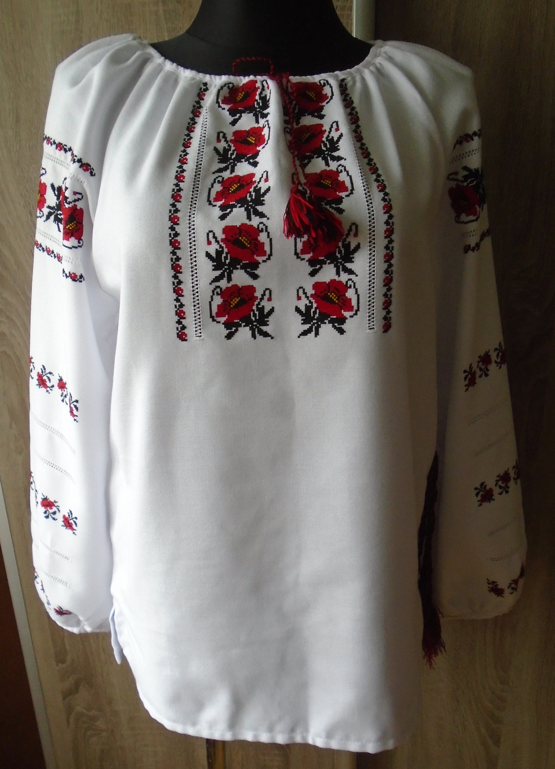 Ukrainian Hand Embroidered Women's Blouse Size SМ Etsy