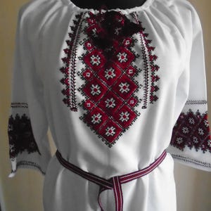 Ukrainian Hand Embroidered Women's Dress, Size S-M, homespun Linen, Ukraine, vyshyvanka